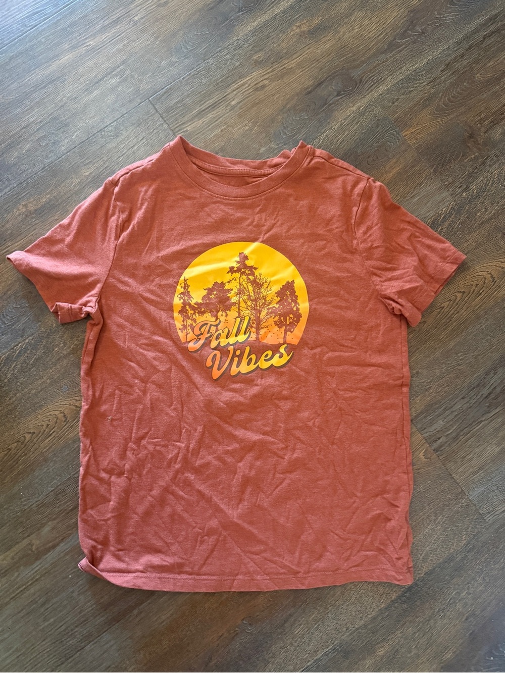 Cat & Jack Rust Orange 'Fall Vibes' Graphic Tee